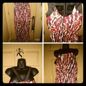 XOXO multi print high low criss cross dress